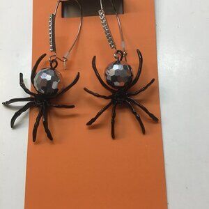 Betsey Johnson New Black Spider Earrings
